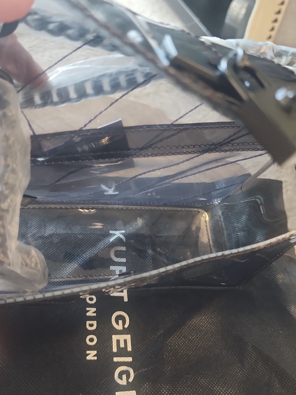 Womens Transparent Black Crossbody Bag - Picture 5 of 9
